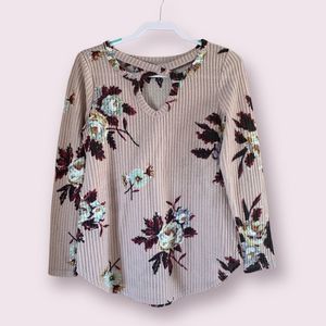 Cozy purple and blue floral knit sweater from Maurices size medium.